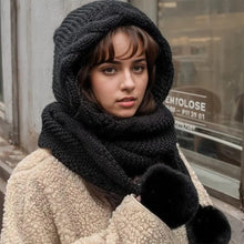 Load image into Gallery viewer, Women's Winter Hat Scarf Fleece Thicken Warm Knitted Hat Ear Protecting Knitted Cap Balaclava Beanie For Women
