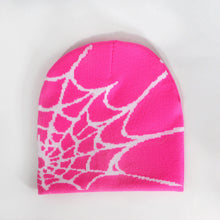 Load image into Gallery viewer, Y2K Knitted Hat Spider Web Jacquard Hat Outdoor Sports Fashion Hat Warm Hat Skullies Hat For Men Women
