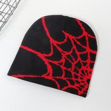 Load image into Gallery viewer, Y2K Knitted Hat Spider Web Jacquard Hat Outdoor Sports Fashion Hat Warm Hat Skullies Hat For Men Women
