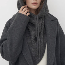 Load image into Gallery viewer, Solid Color Simple Knitted Hat Scarf Winter Balaclava Hat Outdoor Warm Cap Neck Collar Beanies Hats For Women Girls
