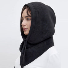 Load image into Gallery viewer, Solid Color Simple Knitted Hat Scarf Winter Balaclava Hat Outdoor Warm Cap Neck Collar Beanies Hats For Women Girls
