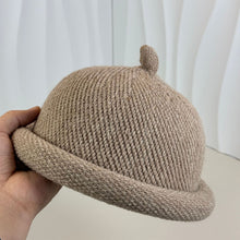 Load image into Gallery viewer, Autumn Winter Rolled-up Japanese Style Casual Hats Warm Domed Woolen Cap Knitted Melon Skin Hat Bucket Hat

