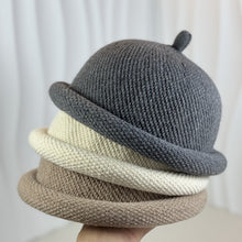 Load image into Gallery viewer, Autumn Winter Rolled-up Japanese Style Casual Hats Warm Domed Woolen Cap Knitted Melon Skin Hat Bucket Hat
