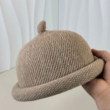 Load image into Gallery viewer, Autumn Winter Rolled-up Japanese Style Casual Hats Warm Domed Woolen Cap Knitted Melon Skin Hat Bucket Hat
