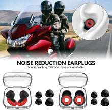 Load image into Gallery viewer, 2Pcs Motorcycle Sound Insulation Earplugs with Earcap Free Anti-noise Mute Earplugs Motorcycle Noise Reduction Earplugs Sleep Earplugs
