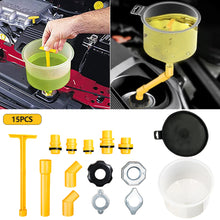 Load image into Gallery viewer, 15Pcs/Set Car Leakproof Coolant Funnel Fit Spill Proof Coolant Filling Kit Universal for Vehicles Plastic Filling Funnel Spout Pour Oil Tool
