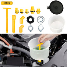 Load image into Gallery viewer, 15Pcs/Set Car Leakproof Coolant Funnel Fit Spill Proof Coolant Filling Kit Universal for Vehicles Plastic Filling Funnel Spout Pour Oil Tool

