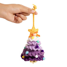 Load image into Gallery viewer, Knitted Christmas Tree with Jingle Bell Christmas Bell Hanging Decoration Wool Crochet Christmas Tree Hanging Pendant for Christmas Party
