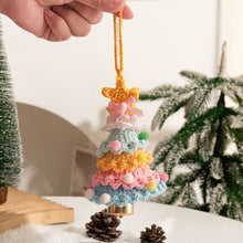 Load image into Gallery viewer, Knitted Christmas Tree with Jingle Bell Christmas Bell Hanging Decoration Wool Crochet Christmas Tree Hanging Pendant for Christmas Party
