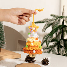 Load image into Gallery viewer, Knitted Christmas Tree with Jingle Bell Christmas Bell Hanging Decoration Wool Crochet Christmas Tree Hanging Pendant for Christmas Party
