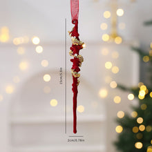 Load image into Gallery viewer, 1Pcs Christmas Hanging Decorations Red Velvet Flocked Garland Bow Tree Christmas Party Decorations Hanger Mantel Door Hanging Bell Ornament
