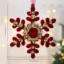 Load image into Gallery viewer, 1Pcs Christmas Hanging Decorations Red Velvet Flocked Garland Bow Tree Christmas Party Decorations Hanger Mantel Door Hanging Bell Ornament
