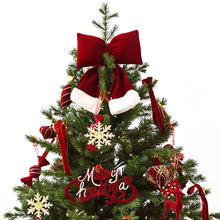 Load image into Gallery viewer, 1Pcs Christmas Hanging Decorations Red Velvet Flocked Garland Bow Tree Christmas Party Decorations Hanger Mantel Door Hanging Bell Ornament
