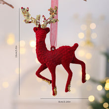 Load image into Gallery viewer, 1Pcs Christmas Hanging Decorations Red Velvet Flocked Garland Bow Tree Christmas Party Decorations Hanger Mantel Door Hanging Bell Ornament

