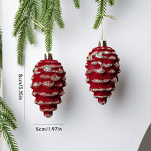 Load image into Gallery viewer, 2Pcs Christmas Hanging Decorations Red Velvet Flocked Garland Bow Tree Christmas Party Decorations Hanger Mantel Door Hanging Bell Ornament

