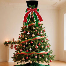 Load image into Gallery viewer, Christmas Party Decor Hat Festive Tree Topper Accessory Festive Christmas Tree Topper Hats Velvet with Bow for Home
