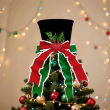 Load image into Gallery viewer, Christmas Party Decor Hat Festive Tree Topper Accessory Festive Christmas Tree Topper Hats Velvet with Bow for Home
