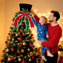 Load image into Gallery viewer, Christmas Party Decor Hat Festive Tree Topper Accessory Festive Christmas Tree Topper Hats Velvet with Bow for Home
