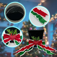 Load image into Gallery viewer, Christmas Party Decor Hat Festive Tree Topper Accessory Festive Christmas Tree Topper Hats Velvet with Bow for Home
