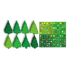 Load image into Gallery viewer, 24pcs Christmas Tree Cards DIY Crafts For Kids DIY Xmas Tree Ornaments With Sticker Kits DIY Handmade Cards Stickers With Ribbon New Year's Decor
