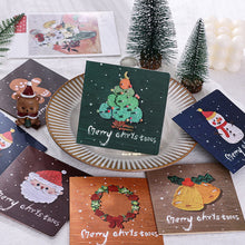 Load image into Gallery viewer, 6pcs Christmas Greeting Card Folding Gift Card With Envelopes And Stickers Xmas Blessing Card New Year Party Invitation Cards
