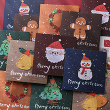 Load image into Gallery viewer, 6pcs Christmas Greeting Card Folding Gift Card With Envelopes And Stickers Xmas Blessing Card New Year Party Invitation Cards
