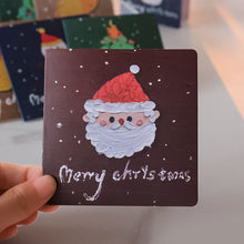 Load image into Gallery viewer, 6pcs Christmas Greeting Card Folding Gift Card With Envelopes And Stickers Xmas Blessing Card New Year Party Invitation Cards
