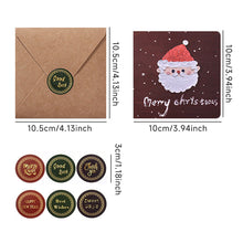 Load image into Gallery viewer, 6pcs Christmas Greeting Card Folding Gift Card With Envelopes And Stickers Xmas Blessing Card New Year Party Invitation Cards
