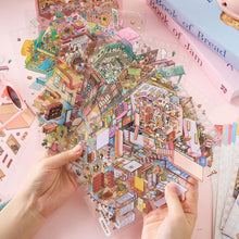 Load image into Gallery viewer, 20Pcs 20in1 Cartoon Landscape Sticker Book DIY 3D Pocket Cabin Scene Stickers Gift for Kid Child
