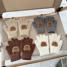 Load image into Gallery viewer, 3-7Y Baby Cartoon Bear Mittens Winter Warm Kids Girl Solid Doll Gloves Knitted Children Toddler Thick Teething Mitten
