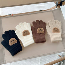 Load image into Gallery viewer, 3-7Y Baby Cartoon Bear Mittens Winter Warm Kids Girl Solid Doll Gloves Knitted Children Toddler Thick Teething Mitten
