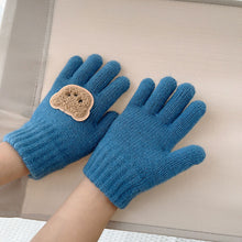 Load image into Gallery viewer, 3-7Y Baby Cartoon Bear Mittens Winter Warm Kids Girl Solid Doll Gloves Knitted Children Toddler Thick Teething Mitten
