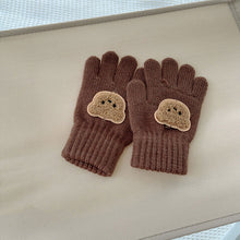 Load image into Gallery viewer, 3-7Y Baby Cartoon Bear Mittens Winter Warm Kids Girl Solid Doll Gloves Knitted Children Toddler Thick Teething Mitten
