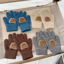 Load image into Gallery viewer, 3-7Y Baby Cartoon Bear Mittens Winter Warm Kids Girl Solid Doll Gloves Knitted Children Toddler Thick Teething Mitten
