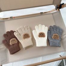 Load image into Gallery viewer, 3-7Y Baby Cartoon Bear Mittens Winter Warm Kids Girl Solid Doll Gloves Knitted Children Toddler Thick Teething Mitten
