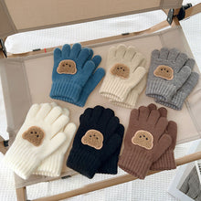 Load image into Gallery viewer, 3-7Y Baby Cartoon Bear Mittens Winter Warm Kids Girl Solid Doll Gloves Knitted Children Toddler Thick Teething Mitten

