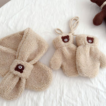 Load image into Gallery viewer, 2Years + Korean Style Children's Scarf Winter New Ins Cartoon Bear Boys and Girls Baby Scarfs Gloves

