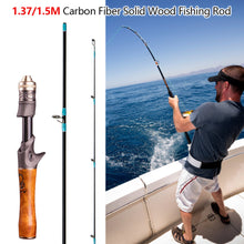 Load image into Gallery viewer, 1.37/1.5M Carbon Wood Baitcasting Rod UL Ultra-Light Action Lure Rod for Creek and Minnow Fishing
