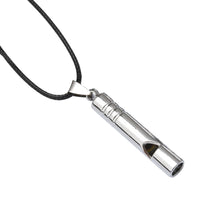 Load image into Gallery viewer, Outdoor Camping Hiking Survival Whistle with Necklace/Keychain Fashion Zinc Alloy Whistle Pendant
