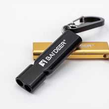 Load image into Gallery viewer, Multi-Function Outdoor Survival Whistle High-Decibel Aluminum Emergency Whistle with D-Ring Buckle
