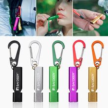 Load image into Gallery viewer, Multi-Function Outdoor Survival Whistle High-Decibel Aluminum Emergency Whistle with D-Ring Buckle
