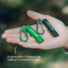 Load image into Gallery viewer, Multi-Function Outdoor Survival Whistle High-Decibel Aluminum Emergency Whistle with D-Ring Buckle
