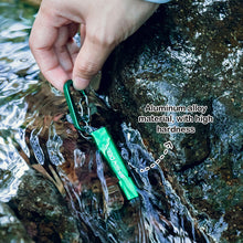 Load image into Gallery viewer, Multi-Function Outdoor Survival Whistle High-Decibel Aluminum Emergency Whistle with D-Ring Buckle
