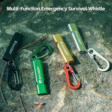 Load image into Gallery viewer, Multi-Function Outdoor Survival Whistle High-Decibel Aluminum Emergency Whistle with D-Ring Buckle
