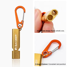 Load image into Gallery viewer, Multi-Function Outdoor Survival Whistle High-Decibel Aluminum Emergency Whistle with D-Ring Buckle
