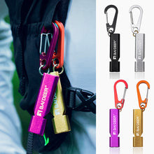 Load image into Gallery viewer, Multi-Function Outdoor Survival Whistle High-Decibel Aluminum Emergency Whistle with D-Ring Buckle
