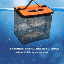 Load image into Gallery viewer, Foldable Floating Fish Keep Basket Portable Hanging-Coated Quick-Dry Mesh Storage Bag for Sea Fishing and Rock Fishing Fishing Equipment
