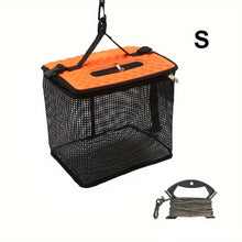 Load image into Gallery viewer, Foldable Floating Fish Keep Basket Portable Hanging-Coated Quick-Dry Mesh Storage Bag for Sea Fishing and Rock Fishing Fishing Equipment
