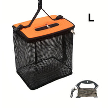 Load image into Gallery viewer, Foldable Floating Fish Keep Basket Portable Hanging-Coated Quick-Dry Mesh Storage Bag for Sea Fishing and Rock Fishing Fishing Equipment
