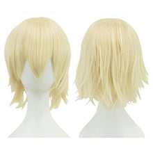 Load image into Gallery viewer, Anime Short Straight Cosplay Wig Black White Green Brown Purple Blue Gray Red Gold Man Women Heat Resistant Synthetic Hair

